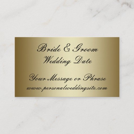 Customizable Gold Wedding Website Insert Card for Invitations Business Cards