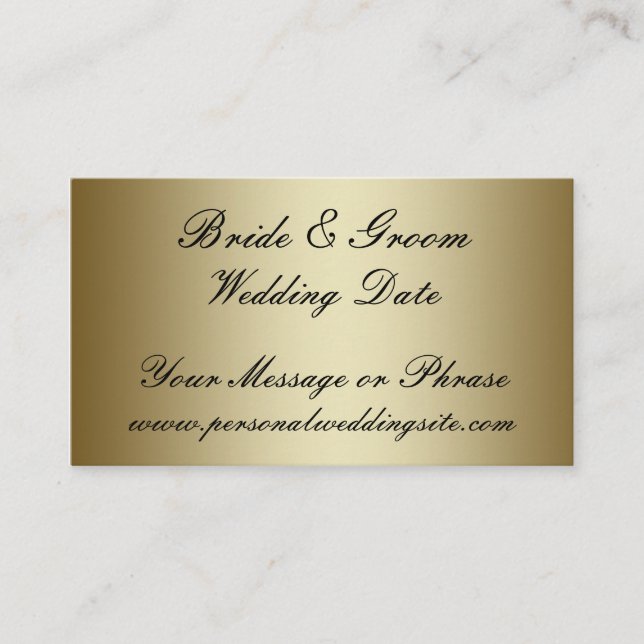 Gold Wedding Website Insert Card for Invitations (Front)