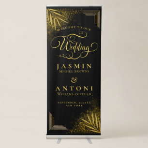 gold Wedding  Welcome  Retractable Banner