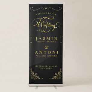 gold Wedding  Welcome  Retractable Banner