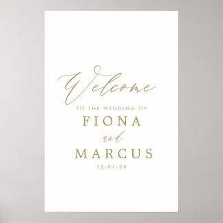 Gold Wedding Welcome Sign