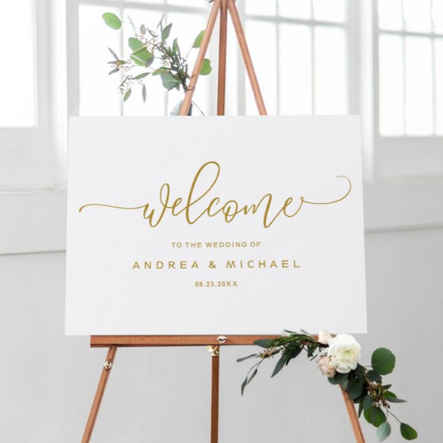 Gold Wedding Welcome Sign Standing Foam Board (Creator Uploaded)
