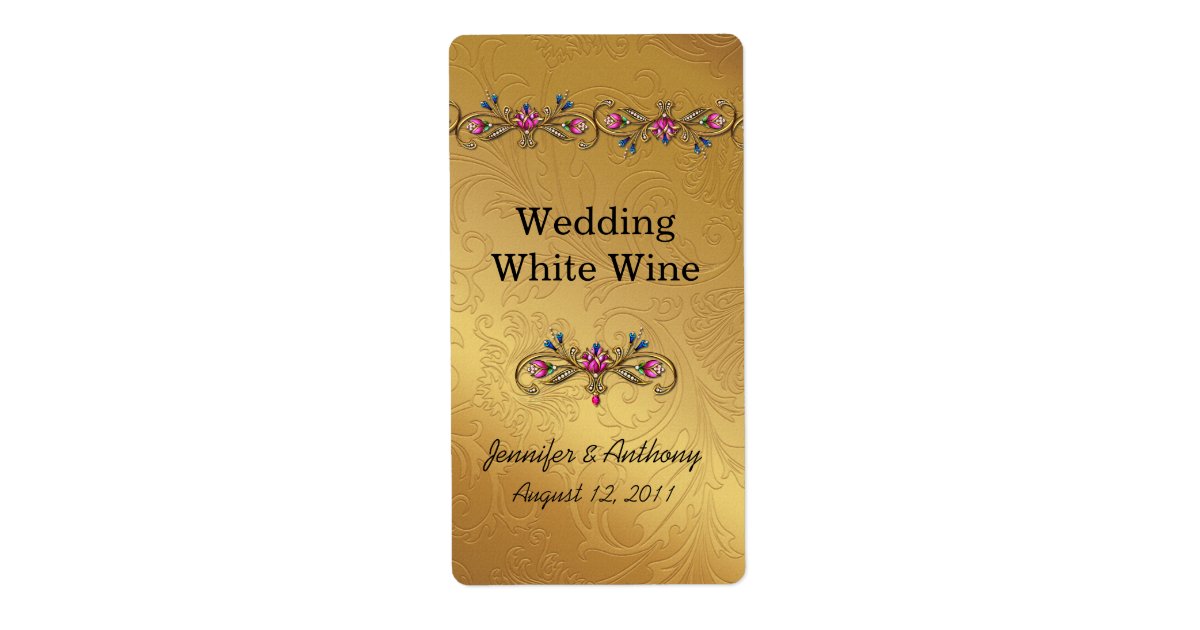 Gold Wedding Wine Labels Zazzle