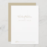 Gold Wedding Words of Wisdom Advice Card<br><div class="desc">This gold wedding words of wisdom advice card is perfect for a modern wedding. The simple and elegant design features classic and fancy script typography in gold. These cards are perfect for a wedding, bridal shower, baby shower, graduation party & more. Personalize the cards with the names of the bride...</div>