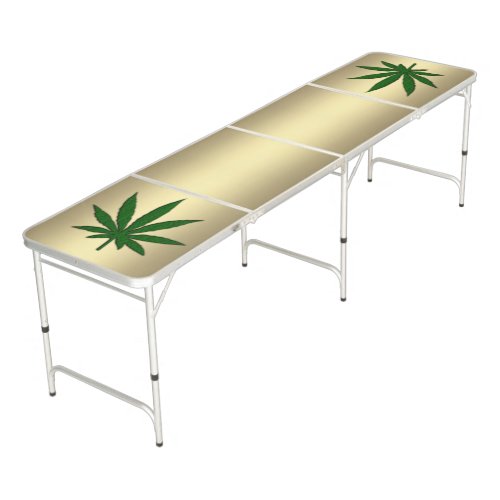 Gold Weed Beer Pong Table