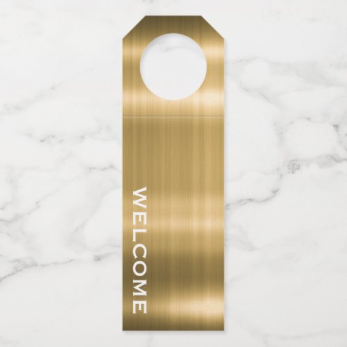 Gold Welcome Hospitality Bottle Neck Tags