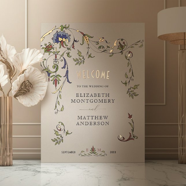 Gold Welcome Sign Medieval Ornament Wedding (Creator Uploaded)