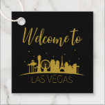 Gold Welcome To Las Vegas Gift Basket Wedding Favor Tags<br><div class="desc">This stylish welcome tag,  placed on your welcome bag or basket in their accommodation,  is a nice way to thank your out of town guests for the travel they needed to do to get to your Las Vegas wedding.</div>