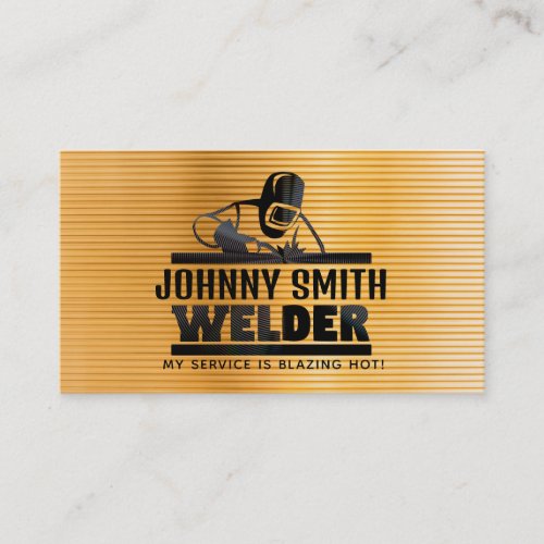 Gold Welding Slogans Business Cards