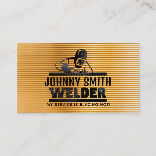 Gold Welding Slogans Business Cards (Front)