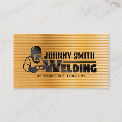 Gold Welding Slogans Business Cards