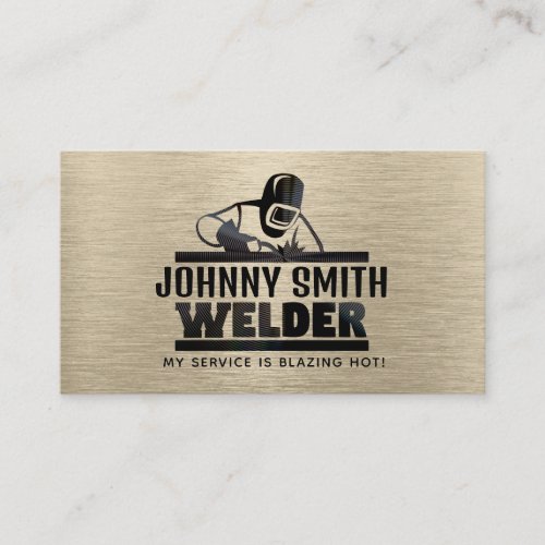 Gold Welding Slogans Business Cards