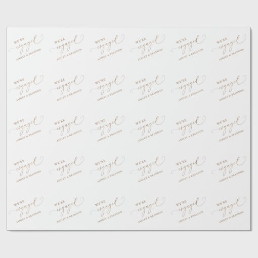 Gold We're Engaged Elegant Engagement Party Wrapping Paper | Zazzle