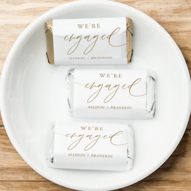 Gold We're Engaged Engagement Chocolate Hershey's Miniatures (Creator Uploaded)
