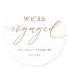 Gold We're Engaged Engagement Party Favors