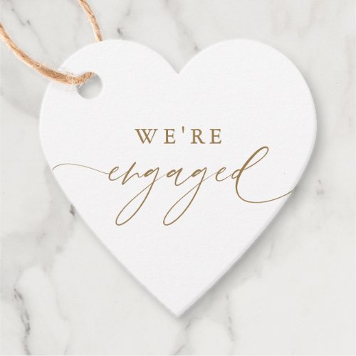 Gold Were Engaged Engagement Party Favors  Favor Tags