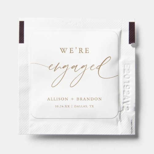 Gold Were Engaged Engagement Party  Hand Sanitizer Packet