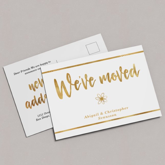 Gold We've moved New Address Announcement Postcard (Creator Uploaded)