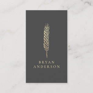 Gold Wheat Farmer Business Card