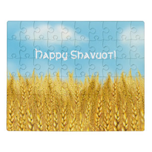 Gold Wheat Field Blue sky Oil Painting Summer Jigsaw Puzzle