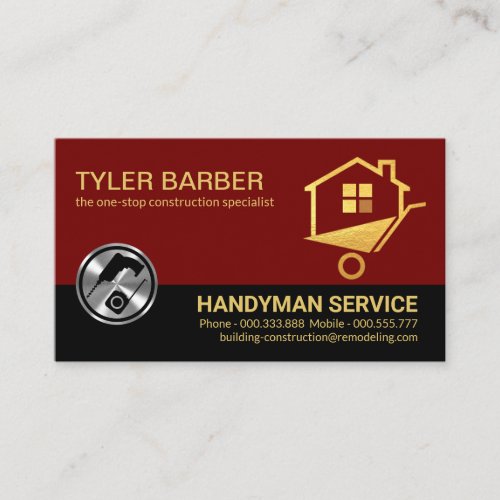 Gold Wheelbarrow Home Handyman Business Card