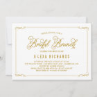 Gold Whimsical Borders Bridal Brunch Invitation