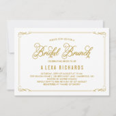 Gold Whimsical Borders Bridal Brunch Invitation (Front)