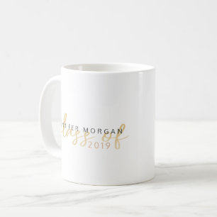 Gold Whimsical Script   Graduation Name Card Coffee Mug