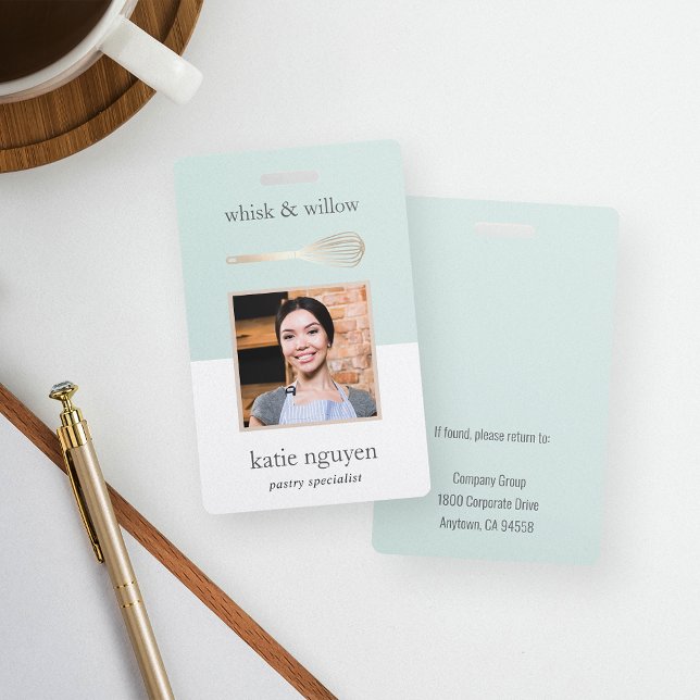 Gold Whisk Bakery / Caterer Employee Photo ID Badge (Creator Uploaded)