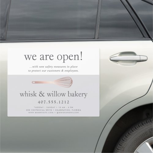Gold Whisk Bakery or Catering Business Reopening Car Magnet