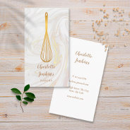 Gold Whisk Bakery Patisserie Marble Swirls Business Card at Zazzle