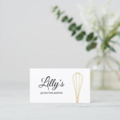  Gold Whisk Chef Bakery Caterer Business Card (Standing Front)
