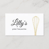  Gold Whisk Chef Bakery Caterer Business Card (Front)
