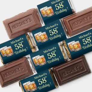 Gold Whiskey Theme 58th Birthday Party Hershey's Miniatures