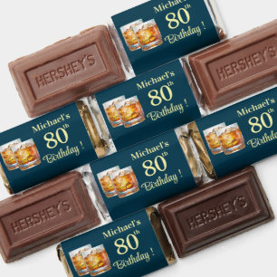 Gold Whiskey Theme 80th Birthday Party Hershey's Miniatures