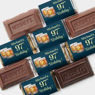 Gold Whiskey Theme 97th Birthday Party Hershey's Miniatures