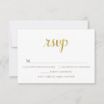 Gold White 50th Anniversary RSVP Card