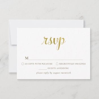 Gold White 50th Anniversary Rsvp Card by dulceevents at Zazzle