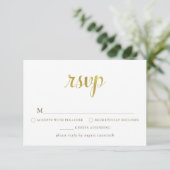 Gold White 50th Anniversary RSVP Card (Standing Front)