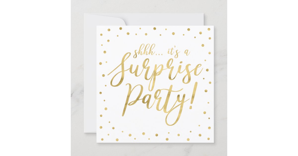 Gold & White | 50th Surprise Wedding Anniversary Invitation | Zazzle