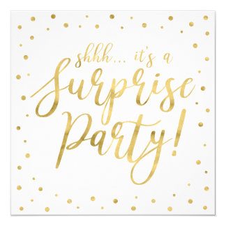 Gold & White | 50th Surprise Wedding Anniversary Invitation