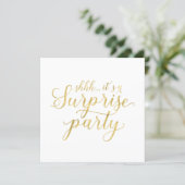 Gold & White | 50th Surprise Wedding Anniversary Invitation (Standing Front)