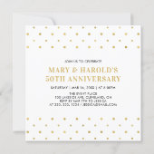 Gold & White | 50th Surprise Wedding Anniversary Invitation (Back)