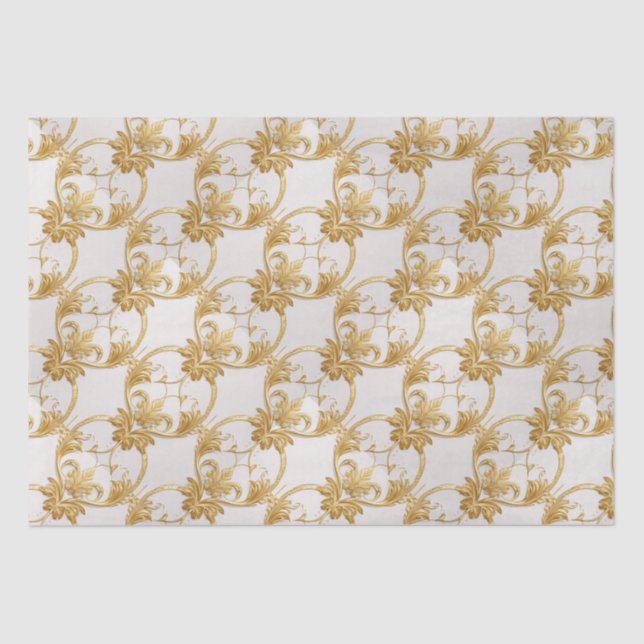 Gold White AI Art Tissue Paper (Front)