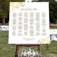 Gold & White Alphabetical Wedding Seating Chart