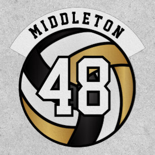 Gold, White and Black Volleyball 🏐 Patch