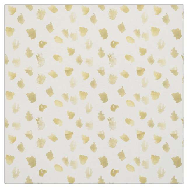 Gold White Animal Print Abstract Fabric (Swatch)