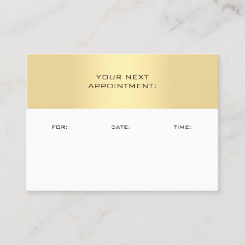Gold White Appointment Reminder Template Elegant