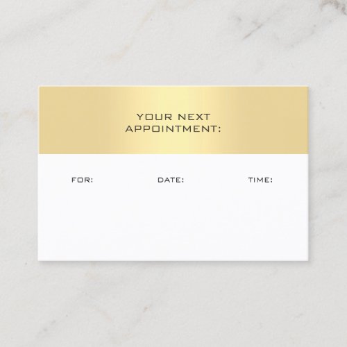 Gold White Appointment Reminder Template Elegant