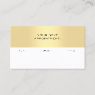 Gold White Appointment Reminder Template Elegant Card